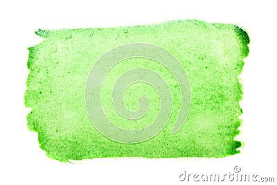 Green watercolor brush stroke Stock Photo