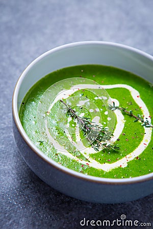 Green Watercress Soup Stock Photo