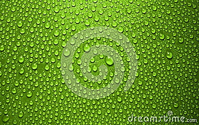 Green waterdrops Stock Photo