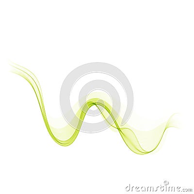 Green wave background. Transparent stream of green vector wave. Vector Illustration