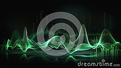 Green Wave Sound Vector Technical Documents Stock Photo