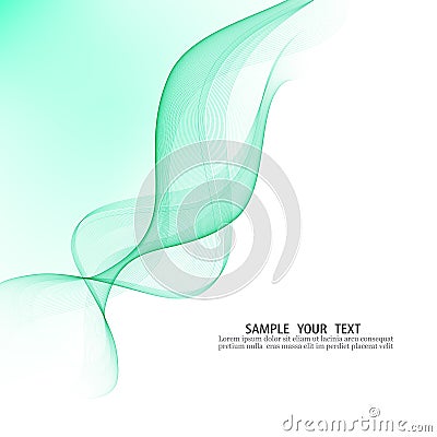 Green wave on white background. Vector Illustration