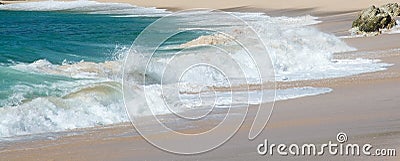 Green wave with white seafoam Stock Photo