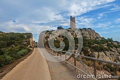 The green way from Benicassim to Oropesa Stock Photo
