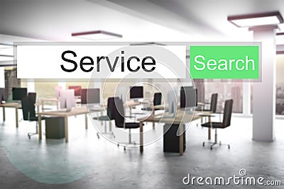 Green web search button office appartment 3d illustration Cartoon Illustration