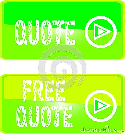 Green web sign free quote Stock Photo