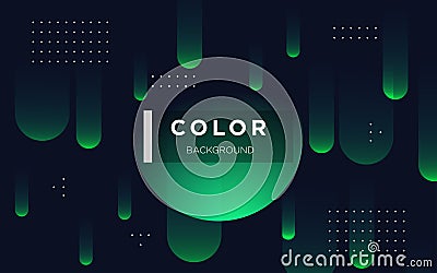 green wide rounded abstract geometric, trendy composition background. Vector Illustration