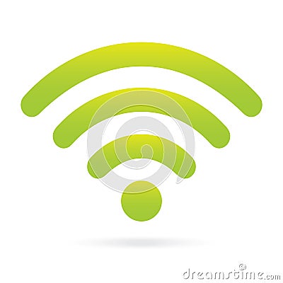 Green wifi icon wireless symbol on isolated background Vector Illustration