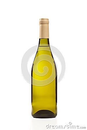 Green Wine bottle isolated Stock Photo