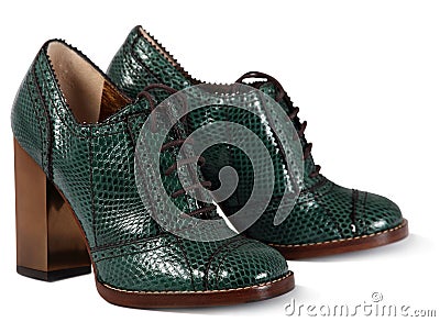 Green women shoes Stock Photo