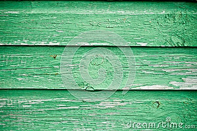 Green wooden wall Stock Photo