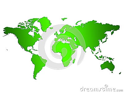 Green World Map Stock Photo