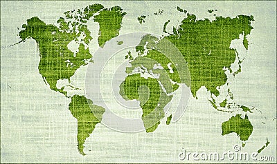 Green World Map Stock Photo