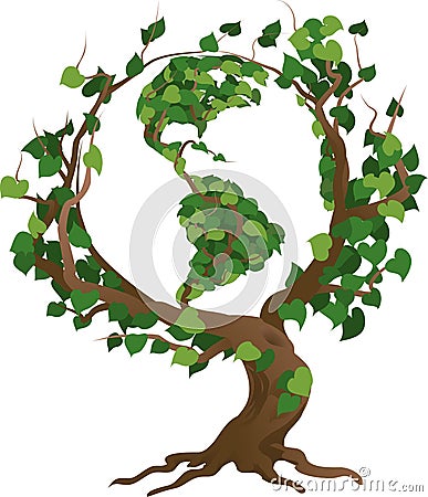 Green world tree vector illustration Vector Illustration