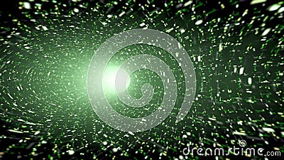 Green wormhole with sparkles Stock Photo