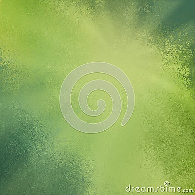 Green and yellow background with texture and sunlight or sunbeam sunburst design element in soft rays of light Stock Photo