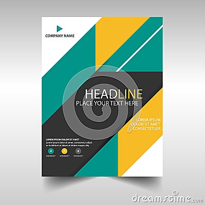 Green yellow business Brochure Leaflet Flyer annual report template design, book cover layout design, Vector Illustration