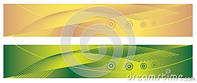 Green and yellow geometric backgrounds Vector Illustration