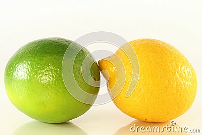 Green and yellow lemon Stock Photo