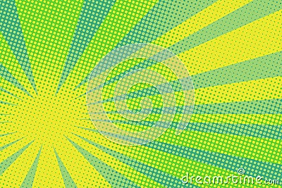 Green yellow pop art background Vector Illustration