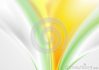 Green and yellow smooth waves abstract background Vector Illustration