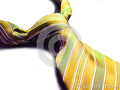 Green yellow tie Stock Photo