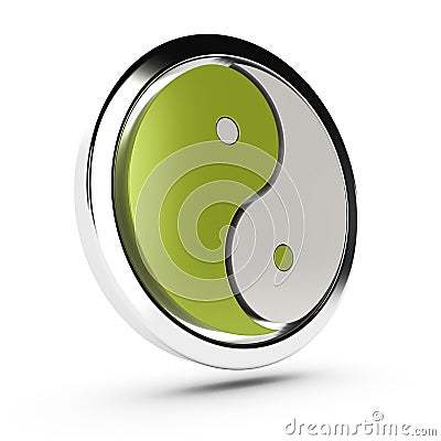 Green yin yang symbol Stock Photo