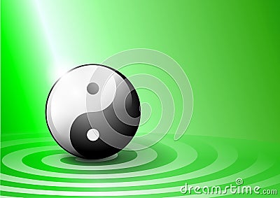 Green ying yang background Stock Photo