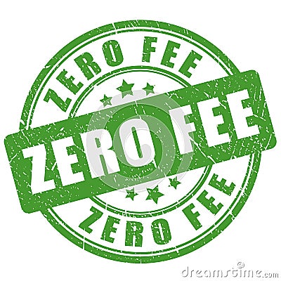 Green zero fee imprint Vector Illustration