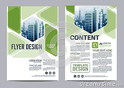 Greenery Brochure Layout design template. Annual Report Flyer Leaflet cover Presentation Vector Illustration