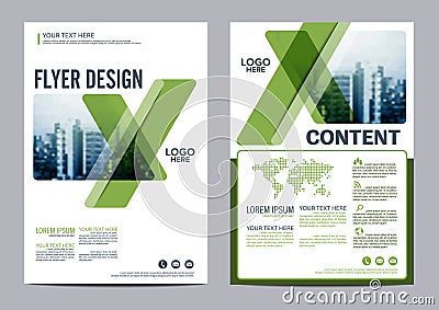 Greenery Brochure Layout design template. Annual Report Flyer Leaflet cover Presentation Vector Illustration