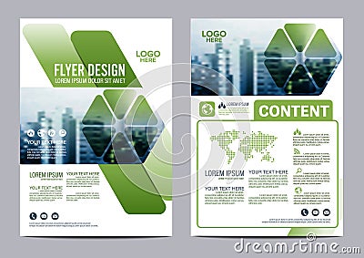 Greenery Brochure Layout design template. Annual Report Flyer Leaflet cover Presentation Vector Illustration