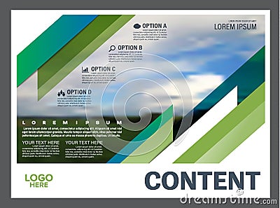 Greenery Presentation layout design template. Annual report cover page. Vector Illustration