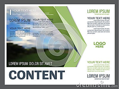 Greenery Presentation layout design template. Annual report cover page. Vector Illustration