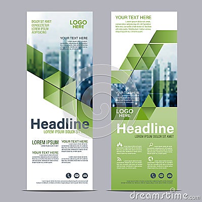 Greenery Roll up layout template mock up. flag flyer banner backdrop design. vector illustration Vector Illustration