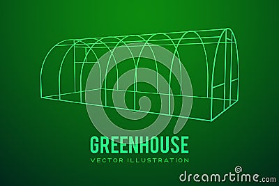 Greenhouse construction frame. Vector Illustration