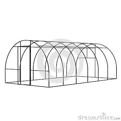 Greenhouse construction frame. Cartoon Illustration