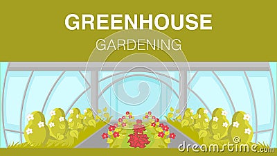 Greenhouse Gardening Web Banner Vector Template Vector Illustration