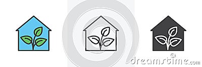 Greenhouse with plant icon Vector Illustration