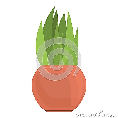 Greenhouse plant pot icon, cartoon style Vector Illustration