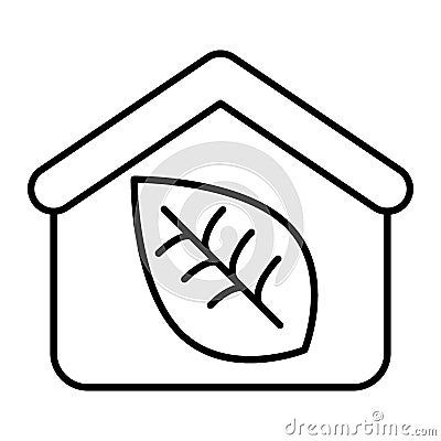 Greenhouse thin line icon. House and a plant vector illustration isolated on white. Hothouse outline style design Vector Illustration