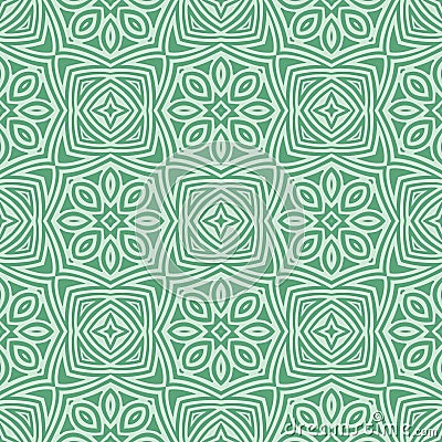 Greenish star flowers seamless pattern background illustration Vector Illustration