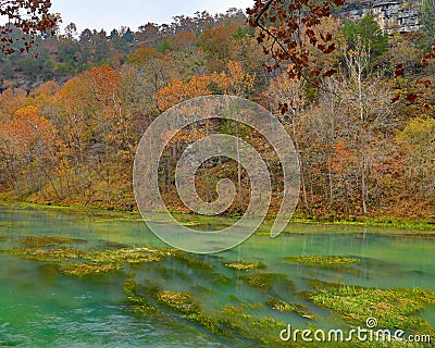 HaHa Tonka spring waters flowing toward Lake Ozark Stock Photo