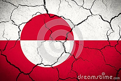 Greenland - cracked country flag Stock Photo
