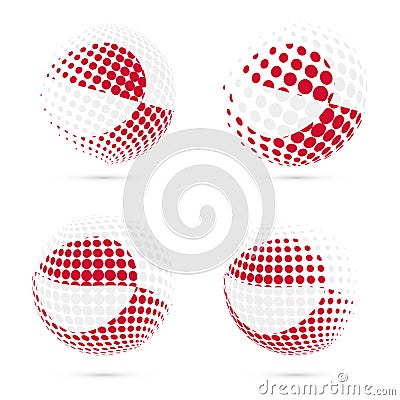 Greenland halftone flag set patriotic vector. Vector Illustration