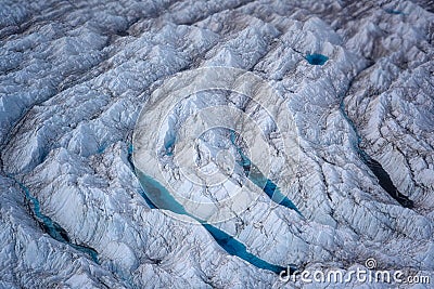 Greenland Ilulissat glacier with blue lake eye Stock Photo