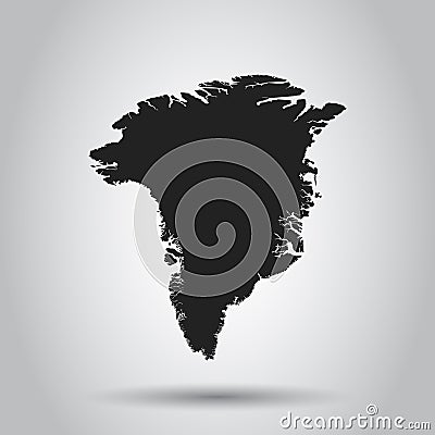 Greenland vector map. Black icon on white background. Vector Illustration