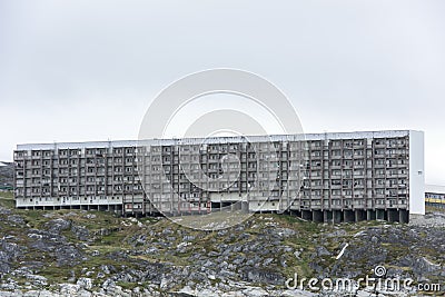 Greenlandic houses for deprived families Stock Photo