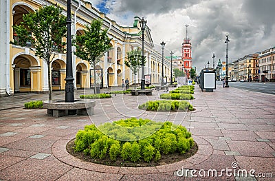 Greens on Nevsky Prospect Editorial Stock Photo