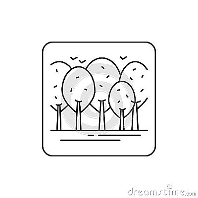 Greenwood line color icon. Isolated vector element. Outline pictogram Vector Illustration